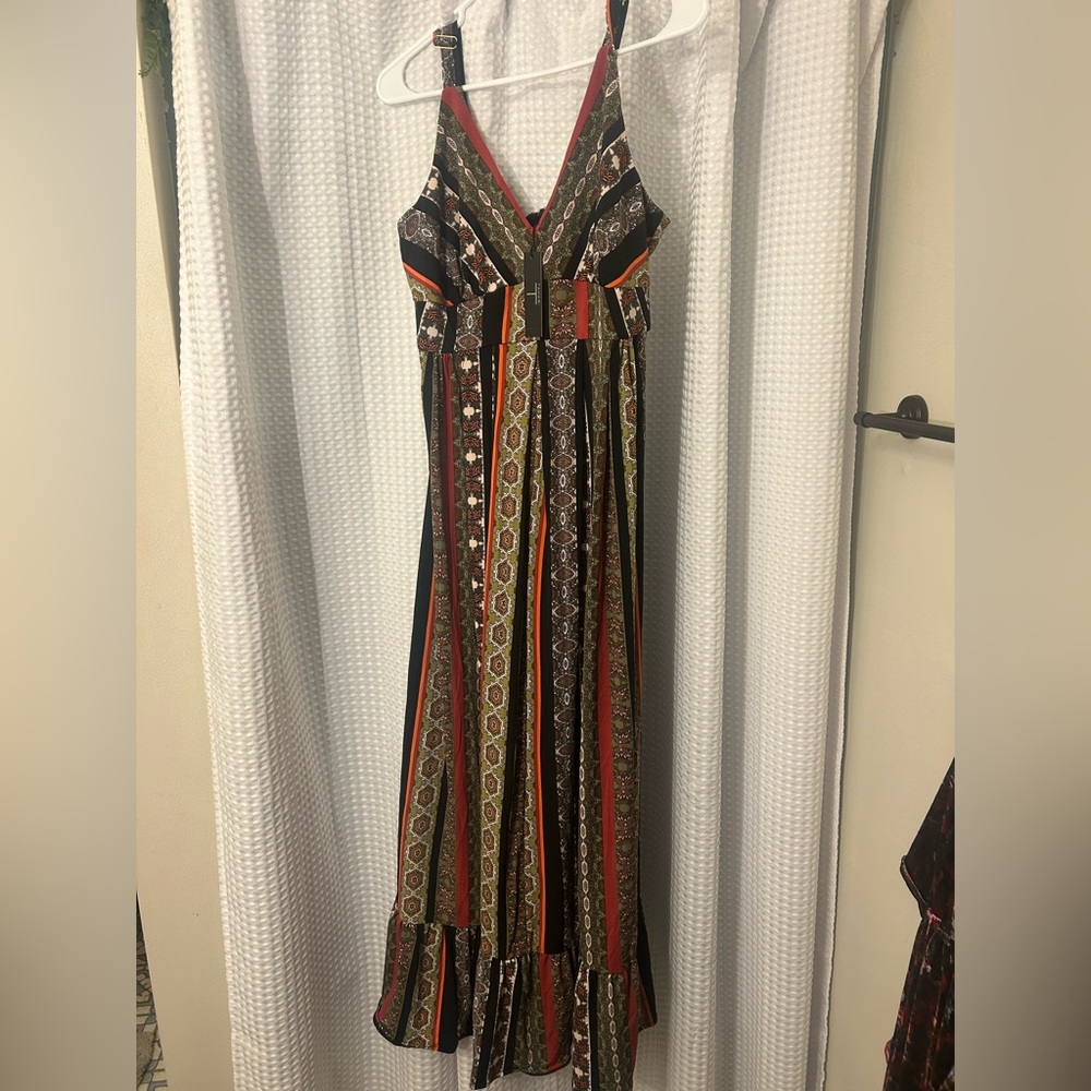 Tahari Striped Multicolor Maxi Dress